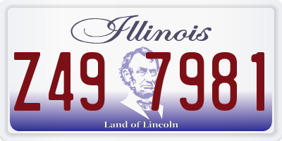 IL license plate Z497981