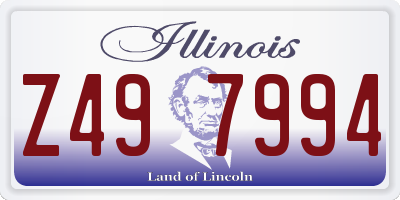 IL license plate Z497994
