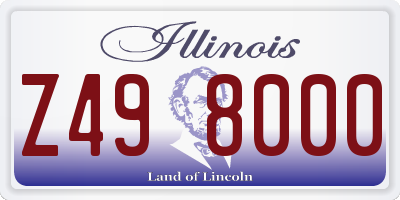 IL license plate Z498000
