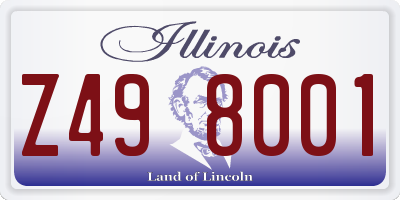 IL license plate Z498001
