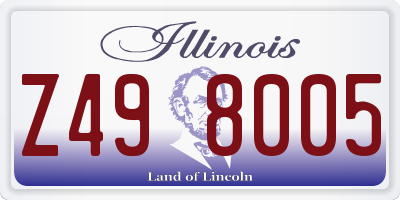 IL license plate Z498005