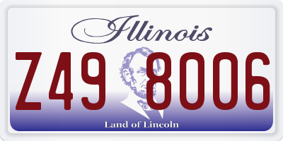 IL license plate Z498006
