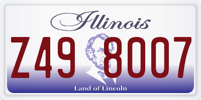 IL license plate Z498007