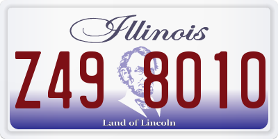 IL license plate Z498010