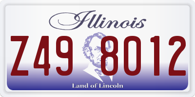 IL license plate Z498012