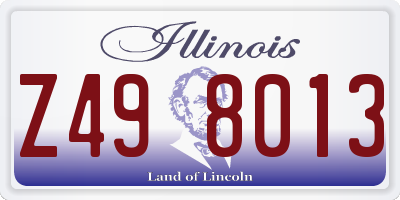 IL license plate Z498013