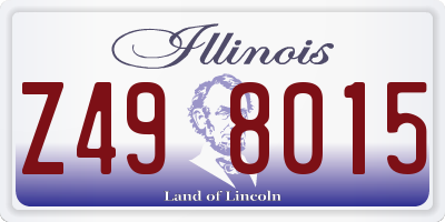 IL license plate Z498015