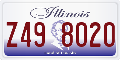 IL license plate Z498020