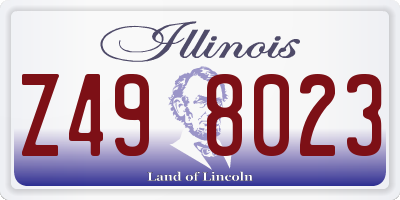 IL license plate Z498023