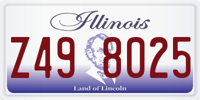 IL license plate Z498025