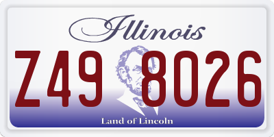 IL license plate Z498026