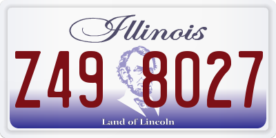 IL license plate Z498027