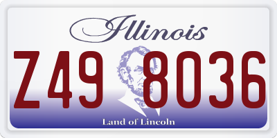 IL license plate Z498036