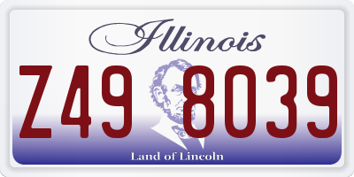 IL license plate Z498039
