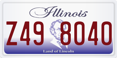 IL license plate Z498040