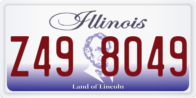 IL license plate Z498049