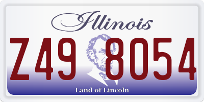 IL license plate Z498054