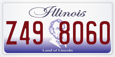 IL license plate Z498060