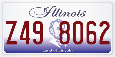 IL license plate Z498062