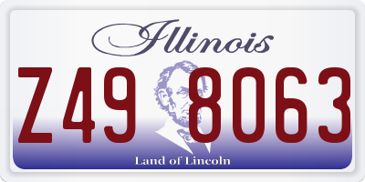 IL license plate Z498063