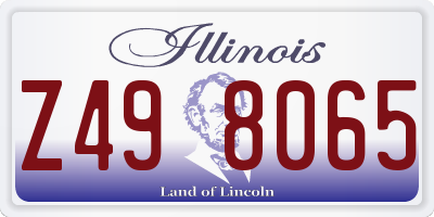 IL license plate Z498065