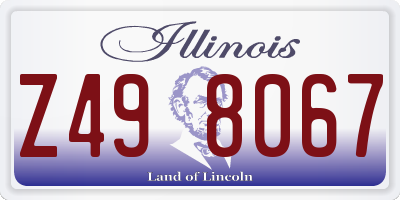IL license plate Z498067