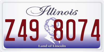 IL license plate Z498074