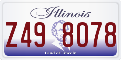 IL license plate Z498078