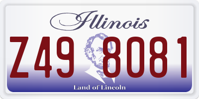IL license plate Z498081