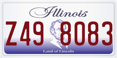 IL license plate Z498083