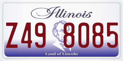 IL license plate Z498085