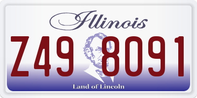 IL license plate Z498091