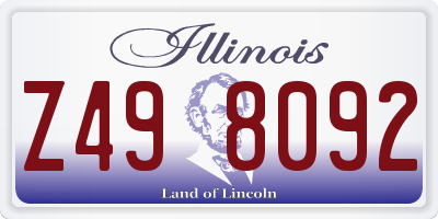 IL license plate Z498092