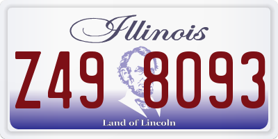 IL license plate Z498093