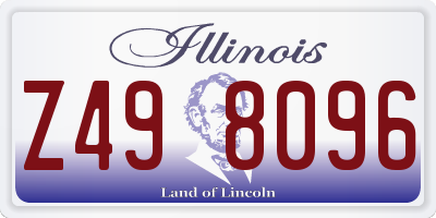 IL license plate Z498096