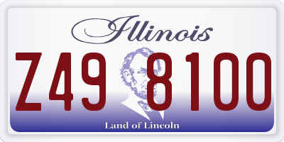IL license plate Z498100