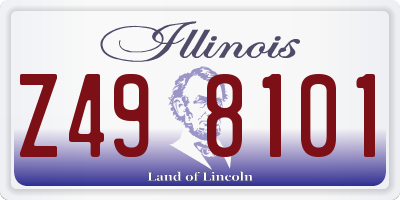 IL license plate Z498101