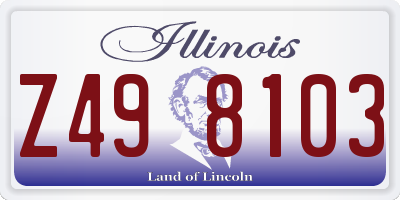 IL license plate Z498103
