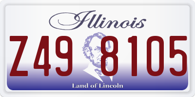 IL license plate Z498105