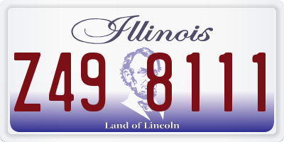 IL license plate Z498111