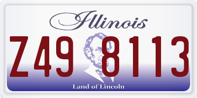 IL license plate Z498113
