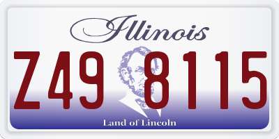 IL license plate Z498115