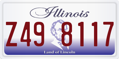 IL license plate Z498117
