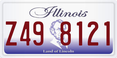 IL license plate Z498121