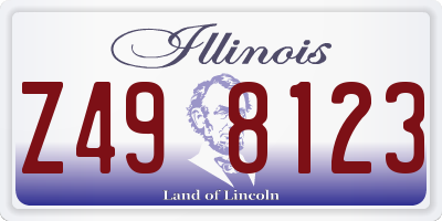 IL license plate Z498123