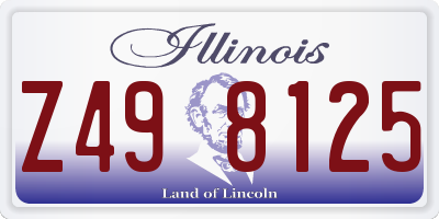 IL license plate Z498125