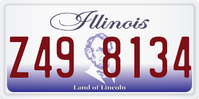 IL license plate Z498134