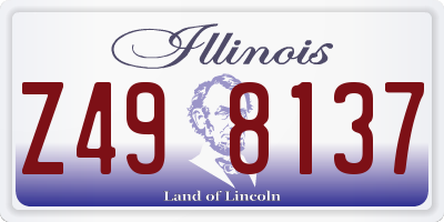 IL license plate Z498137