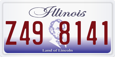 IL license plate Z498141