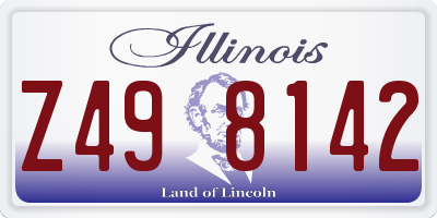 IL license plate Z498142